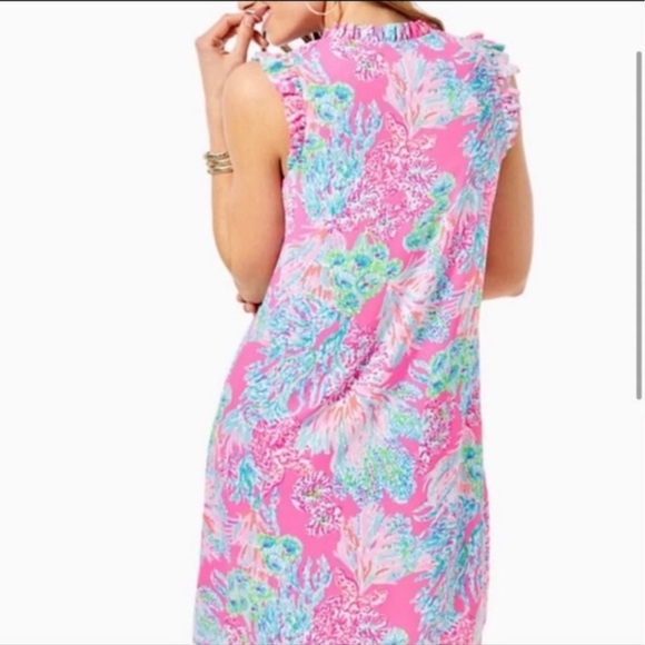Lilly Pulitzer Cally Soft Shift Dress Prosecco Pink Seaing Things  size 00 - Picture 2 of 6